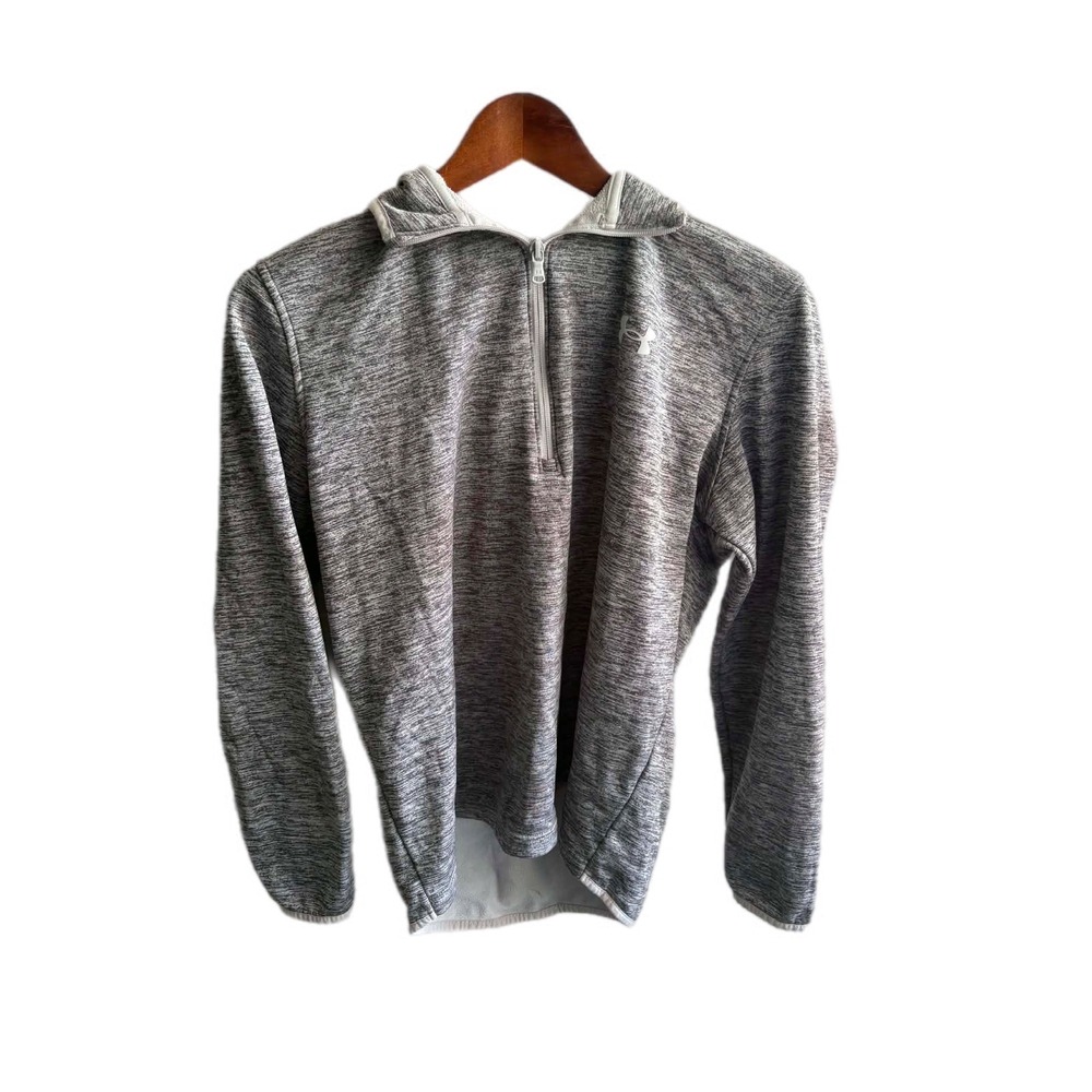 Under Armour ColdGear 1/4 Zip Hoodie Women Medium Gray Excellent Pullover